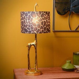 Brązowa lampa stołowa retro, Extravaganza Miss Tall, z przełącznik
