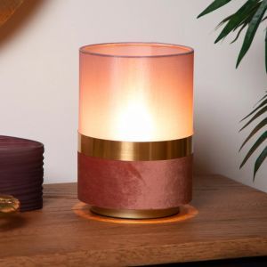 Złota lampa stołowa retro, Tusse, z przełącznik