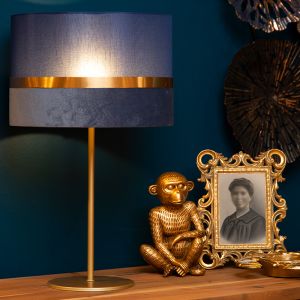 Niebieska lampa stołowa retro, Extravaganza Tusse, z przełącznik