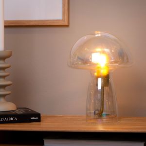 Przezroczysta lampa stołowa nowoczesna, Fungo, z przełącznik
