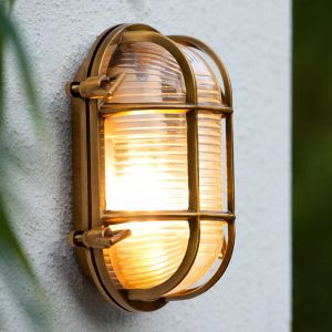Złota lampa zewnętrzna retro, Dudley, IP65