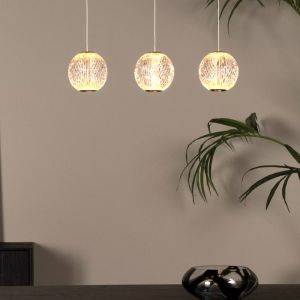 Złota lampa wisząca design, Cintra, 4,7W, 2700K LED