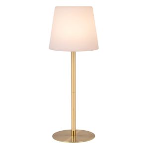 Złota akumulatorowa lampa stołowa zewnętrzna nowoczesna, Tyon, 2W, 2700K LED, IP65, z dotykowy ściemniacz