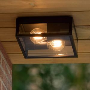 Czarny plafon sufitowy nowoczesny, Dukan, IP65