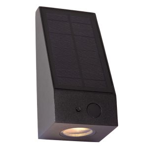Czarny kinkiet solarny zewnętrzny nowoczesny, Irwin, 2W, 2700K LED, IP54
