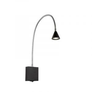 Czarny kinkiet nowoczesny, Buddy, 3W, 4000K LED, z przełącznik