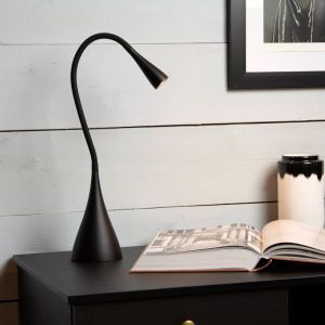 Czarna lampa biurkowa nowoczesna, Zozy, 3W, 3000K LED, ściemniana w 3 krokach