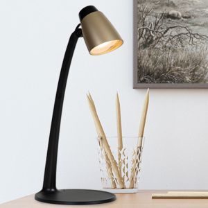 Mosiądz lampa biurkowa klasyczna, Ludo, 4,5W, 3000K LED, z przełącznik