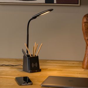 Czarna lampa biurkowa nowoczesna, Penny, 4,7W, 3000K LED, z przełącznik