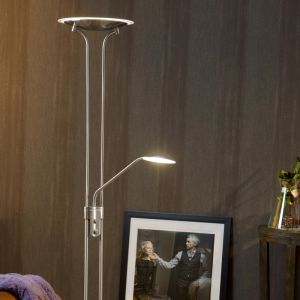 Chromowana lampa do czytania stojąca nowoczesna, Champion, 20W, 3000K LED