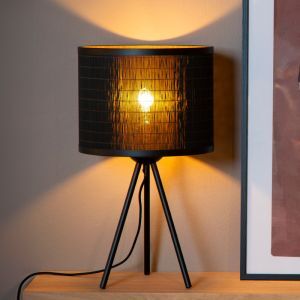 Bambusowa lampa stołowa czarna, Tagalog, z przełącznik