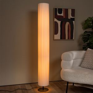 Biała lampa stojąca nowoczesna, Fold, z przełącznik