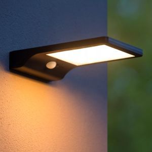 Czarny kinkiet zewnętrzny z czujnikiem ruchu nowoczesny, Basic, 3W, 2700K LED, IP44