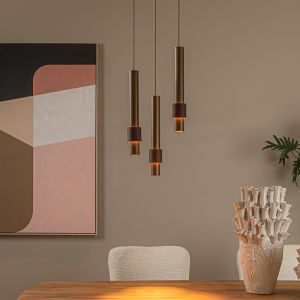 Brązowa lampa wisząca nowoczesna, Margary, 4W, 2700K LED