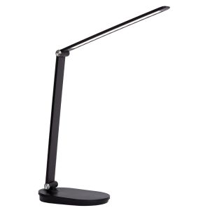 Czarna lampa biurkowa nowoczesna, Aldwin, 8W, regulowana ciepła do zimnej bieli LED, z dotykowy ściemniacz