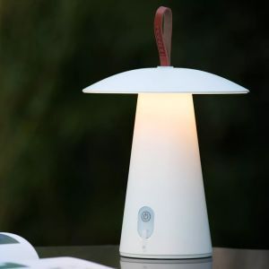 Biała akumulatorowa lampa stołowa zewnętrzna nowoczesna, La Donna, 2W, 2700K LED, IP54, z przełącznik