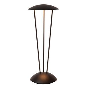 Czarna akumulatorowa lampa stołowa zewnętrzna nowoczesna, Renee, 2,2W, 2700K LED, IP54, z dotykowy ściemniacz