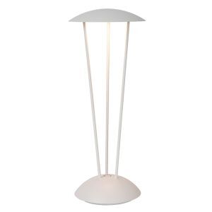 Biała akumulatorowa lampa stołowa zewnętrzna nowoczesna, Renee, 2,2W, 2700K LED, IP54, z dotykowy ściemniacz
