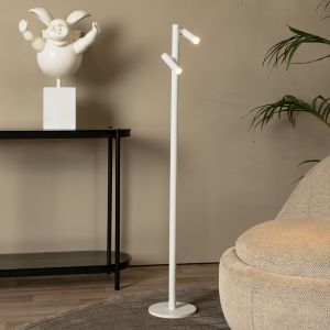 Biała lampa stojąca akumulatorowa nowoczesna, Antrim, 2,2W, 2700K LED, IP54, z dotykowy ściemniacz