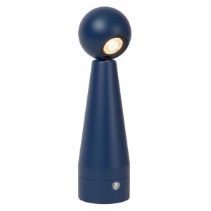 Niebieska lampa stołowa akumulatorowa nowoczesna, Ipsos, 3W, dim to warm LED, z dotykowy ściemniacz