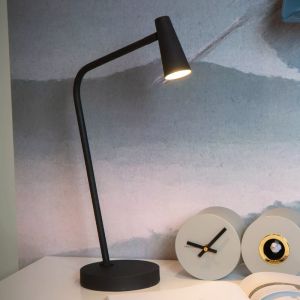 Czarna lampa stołowa akumulatorowa nowoczesna, Stirling, 3W, 2700K LED, z dotykowy ściemniacz