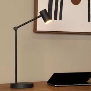 Czarna lampa stołowa akumulatorowa nowoczesna, Tipik, 3W, 2700K LED, z dotykowy ściemniacz