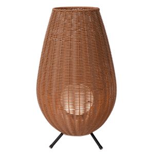 Brązowa lampa stołowa ogrodowa rustykalna, Colin, 3W, 3000K LED, IP44, ściemniana w 3 krokach