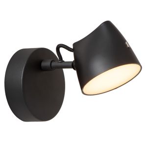 Czarny kinkiet rustykalny, Milne, 6W, 2700K LED, z dotykowy ściemniacz