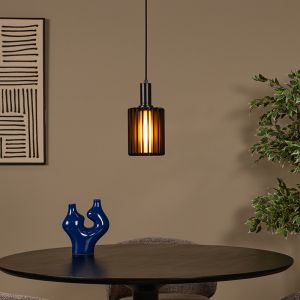 Czarna lampa wisząca nowoczesna, Lambres