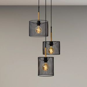 Brązowa lampa wisząca vintage, Baskett