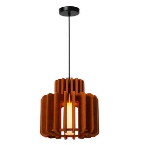 Brązowa lampa wisząca nowoczesna, Rollo