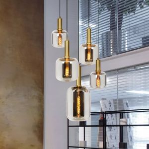 Złota lampa wisząca nowoczesna, Joanet