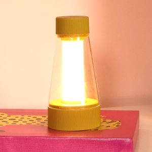 Żółta akumulatorowa lampa stołowa zewnętrzna nowoczesna, Lorali, 1,2W, 2700K LED, IP44, z dotykowy ściemniacz