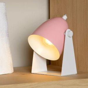 Różowa lampa stołowa nowoczesna, Chago, z przełącznik