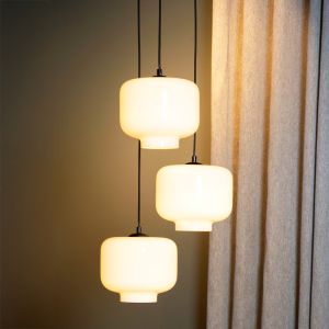 Biała lampa wisząca retro, Medine