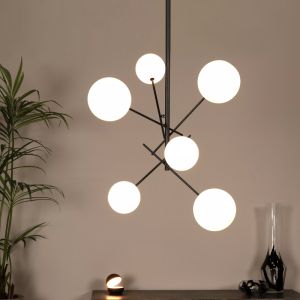 Czarna lampa wisząca nowoczesna, Alara