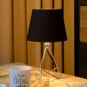 Chromowana lampa stołowa nowoczesna, Gitta, z przełącznik