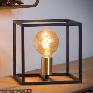Złota lampa stołowa nowoczesna, Ruben, z przełącznik