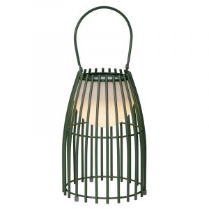 Zielona lampa stołowa ogrodowa retro, Fjara, 0,3W, 2700K LED, IP44, z dotykowy ściemniacz