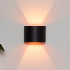 Czarny kinkiet up down nowoczesny, Axi, 6W, 2700K LED, IP54