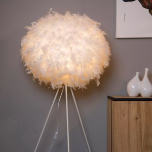 Biała lampa stojąca nowoczesna, Goosy, z przełącznik
