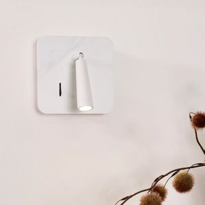 Drewniany kinkiet biały, Oregon, 3W, 3000K LED, z przełącznik