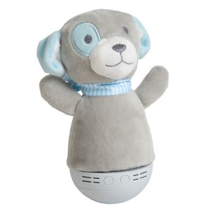 Szara lampa stołowa dla dzieci nowoczesna, Dolly, 3W, RGB LED, z przełącznik
