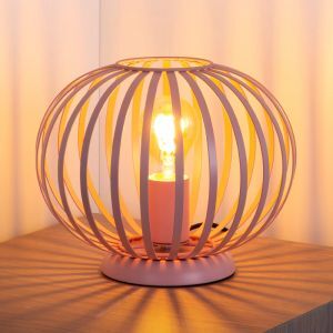 Różowa lampa stołowa nowoczesna, Merlina, z przełącznik