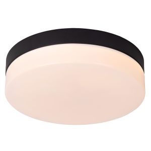 Czarna lampa łazienkowa sufitowa plastikowa, Biskit, 12W, 2700K LED, IP44