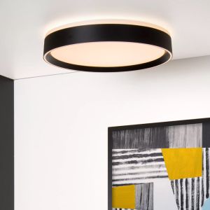 Czarny plafon sufitowy nowoczesny, Nuria, 24W, 2700K LED