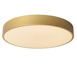 Złoty plafon sufitowy nowoczesny, Unar, 24W, 2700K LED, ściemniana w 3 krokach