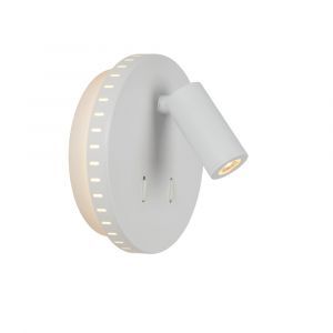 Biały kinkiet nowoczesny, Bentjer, 6W, 3000K LED, z przełącznik