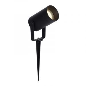Czarna lampa dogruntowa nowoczesna, Taylor, IP44