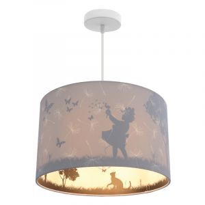 Tkanina lampa wisząca dla dzieci szara, Butterfly